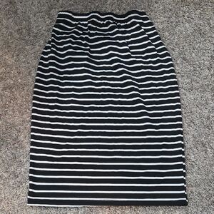 Black and White Striped Women's Skirt